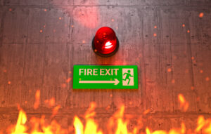 sinal-de-saida-de-emergencia-com-luz-de-sirene-direcao-para-saida-de-emergencia